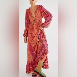 NWT Free People Happy Feelings Maxi Dress Pink